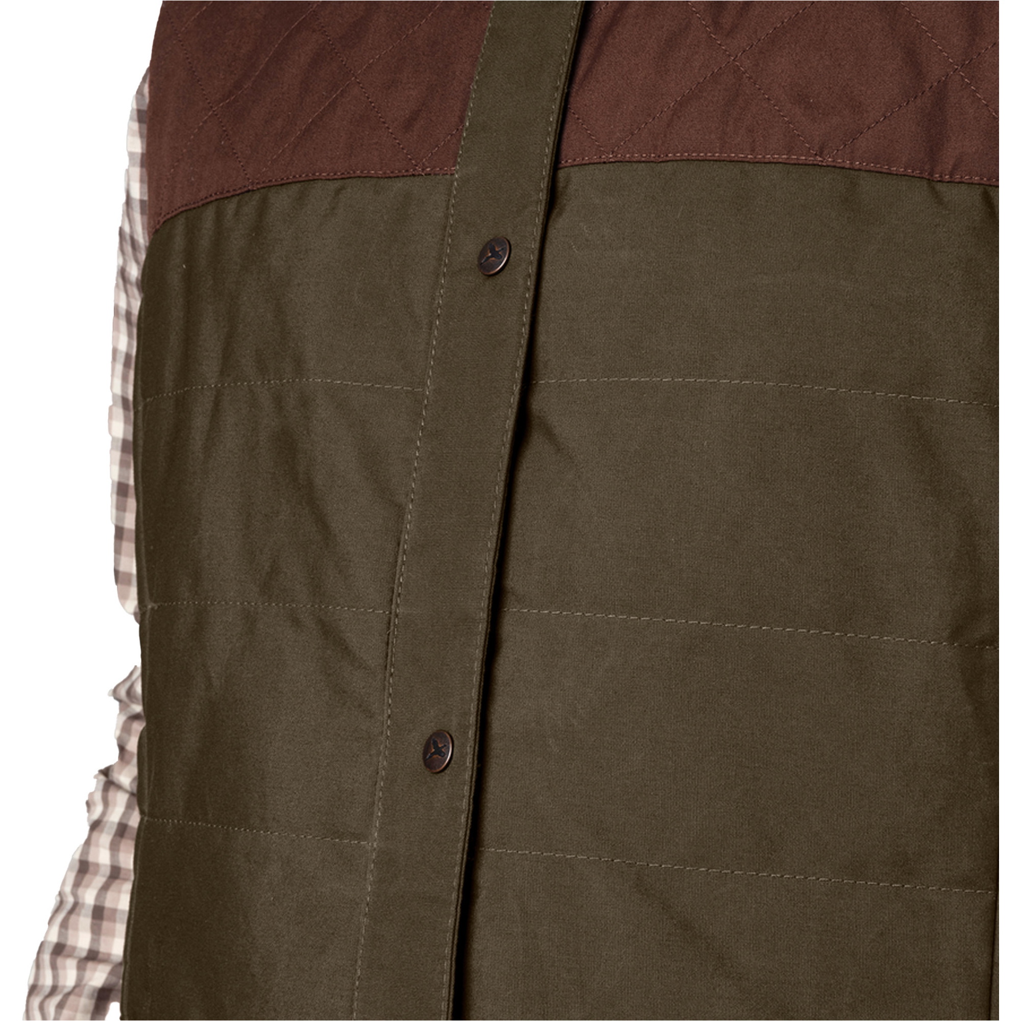 2026 Harkila Womens Retrieve Waistcoat 1201141 - Dark Warm Olive / Burgundy